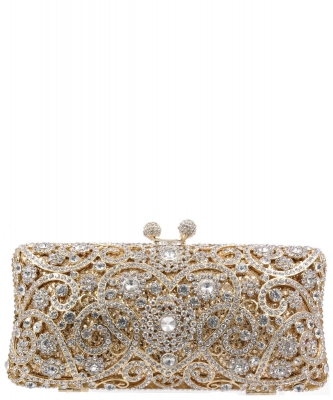 Crystals and Rhinestones Evening Cluth Bag 4016-2 GOLD